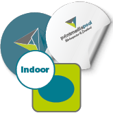 Hochwertige Indoor-Aufkleber oval (oval konturgeschnitten) bis 30 x 150 cm