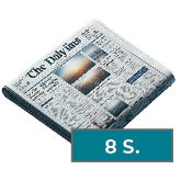 Zeitung, Endformat ca. DIN A3 (308 x 420 mm), 8-seitig, 4/4-farbig