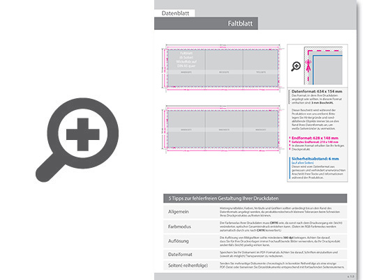 Product Bild faltblatt__gefalzt_auf_din_a5_quer__vertikaler_wickelfalz__6-seitig